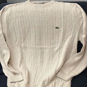 LACOSTE cable crewneck sweater size Large